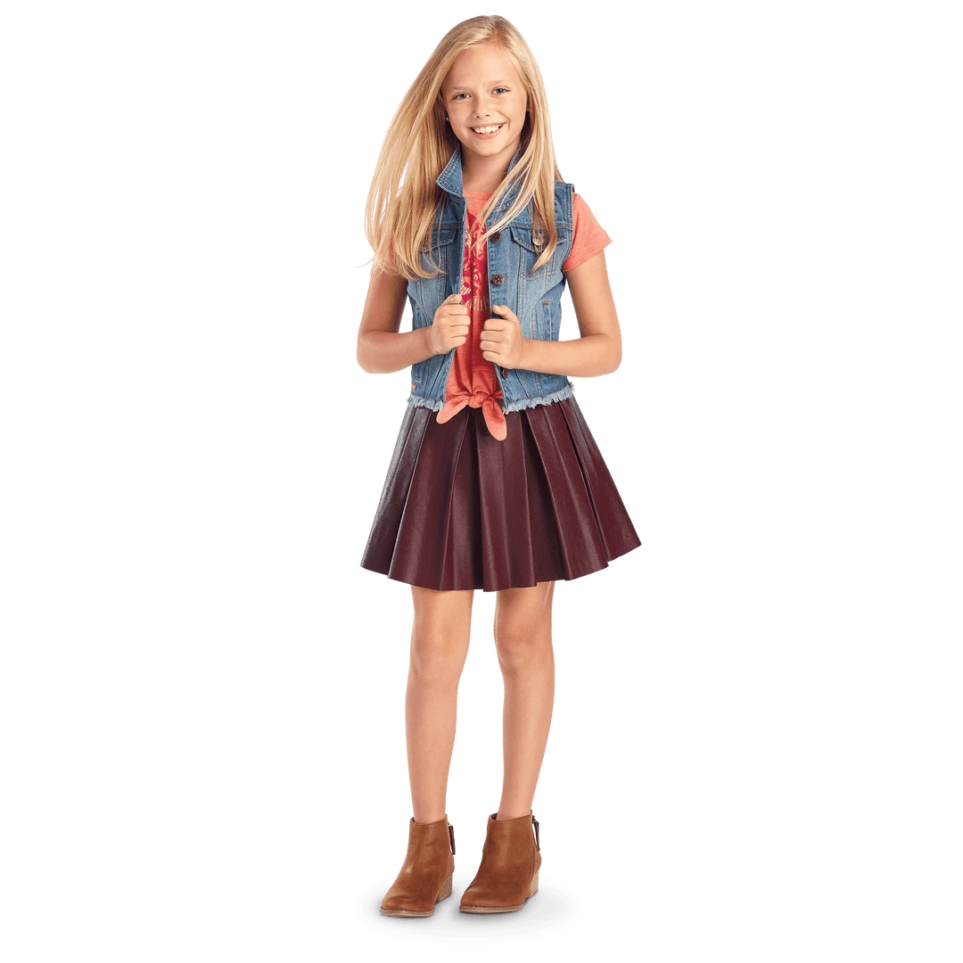 American Girl Embossed Paisley Skirt For Girls Ages 8+ 4 American Girl Embossed Paisley Skirt For Girls Ages 8+