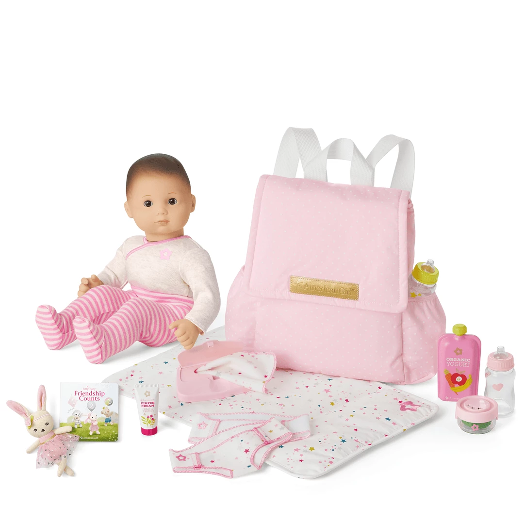 American Girl Bitty Baby® Doll #2 In Pretty Pink + Bunny, Book & Diaper Bag 3 American Girl Bitty Baby® Doll #2 In Pretty Pink + Bunny, Book & Diaper Bag