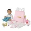 American Girl All Dolls Bitty Baby® Doll #5 In Soft Blue + Bear, Book & Diaper Bag