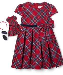 American Girl Pretty Plaid Christmas Dress For Little Girls & WellieWishers™ Dolls 15 American Girl Pretty Plaid Christmas Dress For Little Girls & WellieWishers™ Dolls