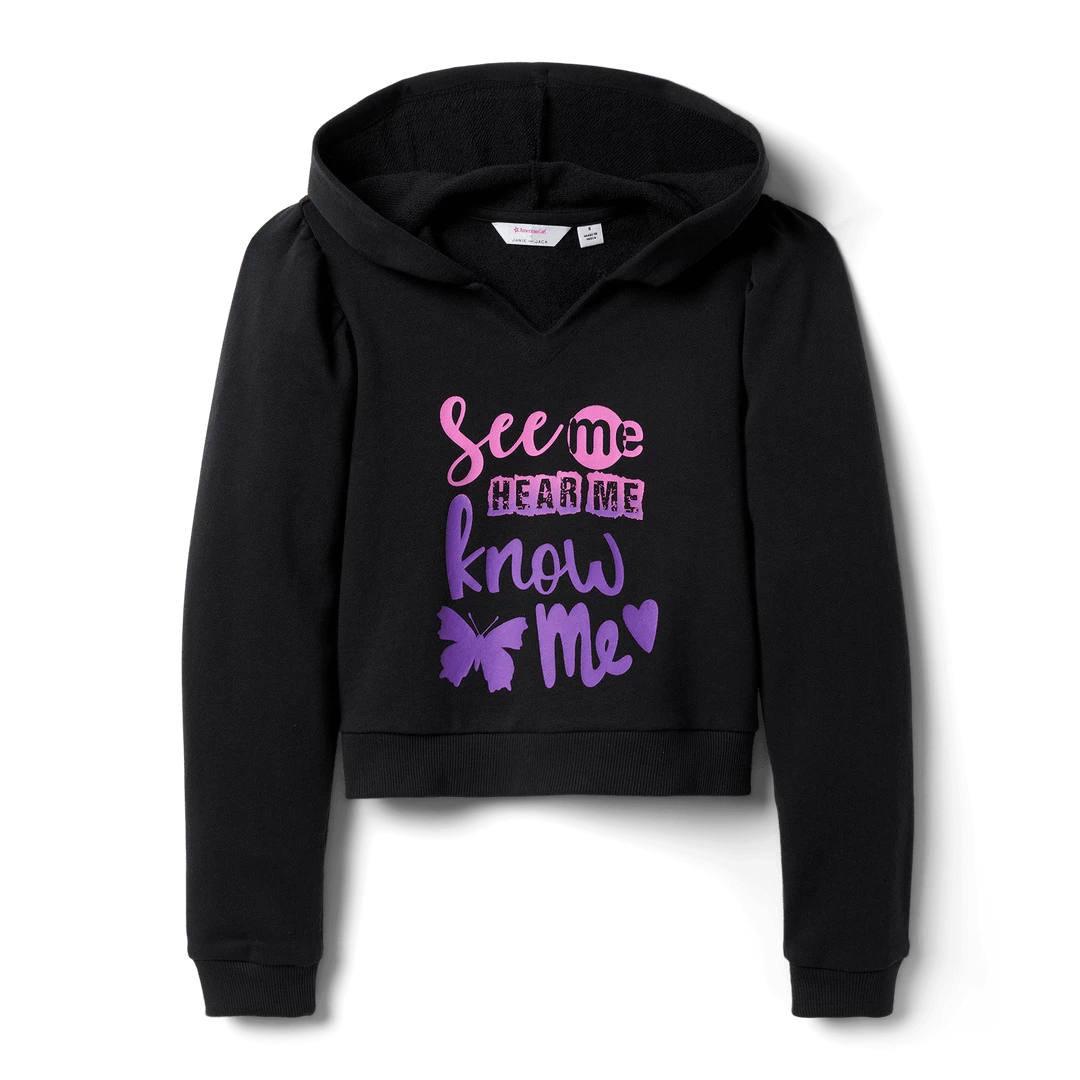 American Girl® X Janie And Jack: Makena’s™ Black Crop Hoodie For Girls Ages 8+ 3 American Girl® X Janie And Jack: Makena’s™ Black Crop Hoodie For Girls Ages 8+