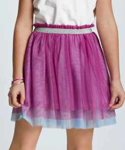 American Girl Colorful Ruffles Tiered Skirt For Girls