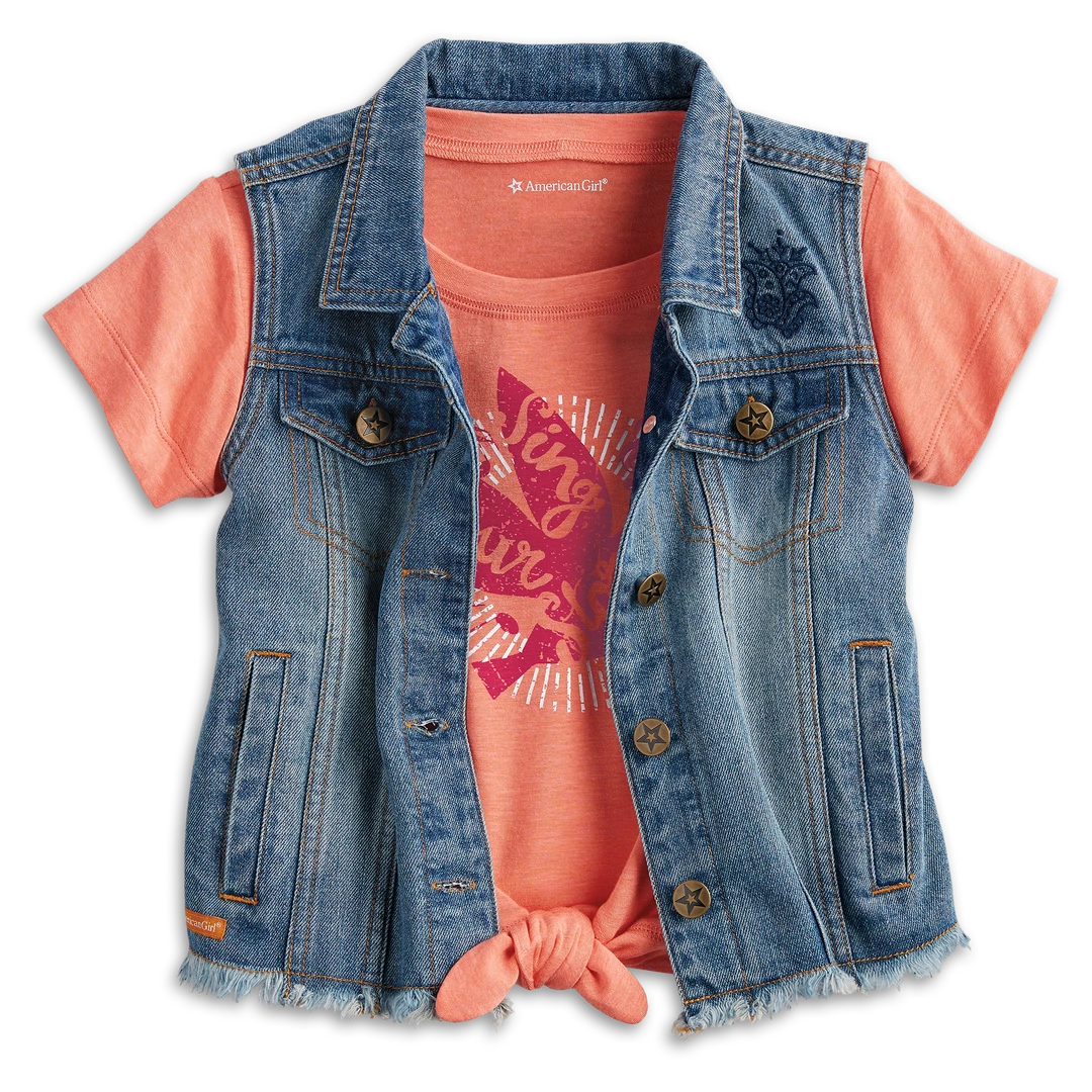 American Girl Ages 8+ Denim Vest For Girls 5 American Girl Ages 8+ Denim Vest For Girls