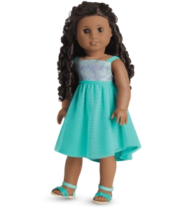 American Girl Snow Pretty Top For Girls & Silver Sparkle Skirt Outfit For Girls Ages 6+