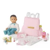 American Girl Bitty Baby® Doll #4 In Soft Blue + Bear, Book & Diaper Bag All Dolls