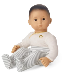 American Girl Bitty Baby® Doll #4 In Cloud Gray + Lamb, Book & Diaper Bag All Dolls