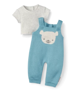 American Girl Ages 18m+ Blue Bear Overalls Set For Bitty Baby® Dolls