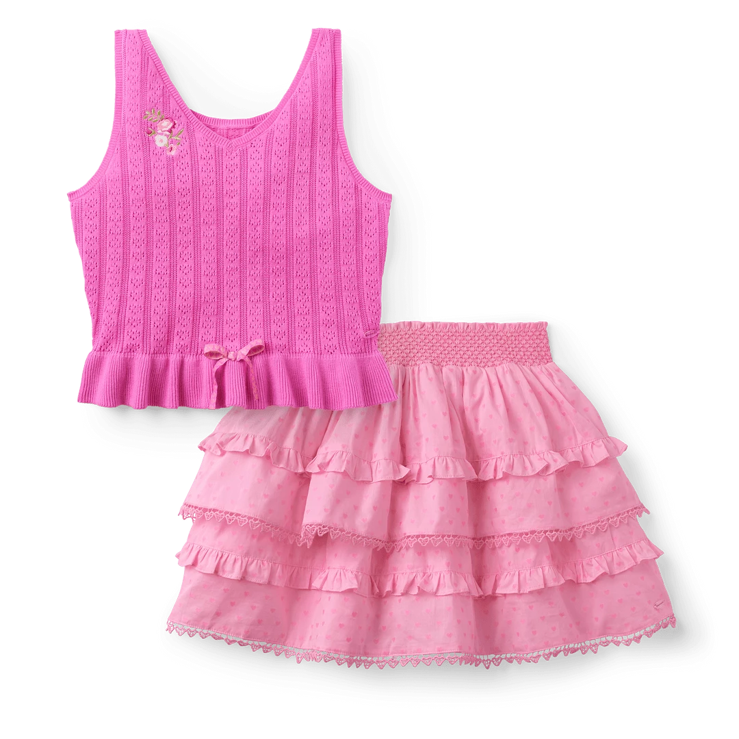 Ages 6+ American Girl® X LoveShackFancy Rosy Ruffles Skirt Outfit Bundle For Girls 6 Ages 6+ American Girl® X LoveShackFancy Rosy Ruffles Skirt Outfit Bundle For Girls